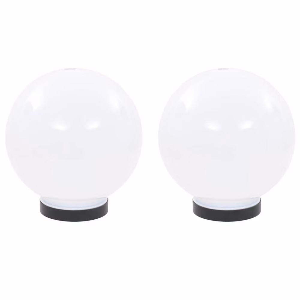 Berkfield Home LED Spherical Bowl Table Lamps, 2 Pack, White, Diameter: 20 cm – 2