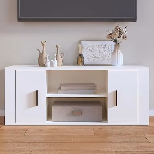 vidaXL Modern White TV Cabinet in Engineered Wood W/D/H: 100 x 35 x 40 cm – 2