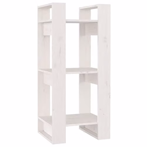 vidaXL White Solid Wood Pine Book Cabinet and Room Divider W/D/H: 41 x 35 x 91 cm – 1