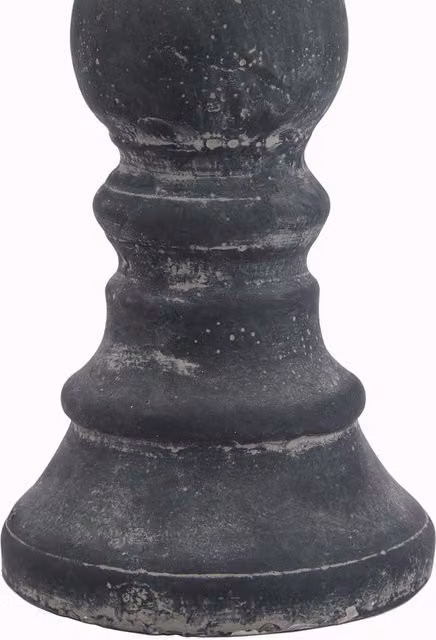 KDMK Amalfi Modern Round Ceramic Pillar Candle Holder in Grey