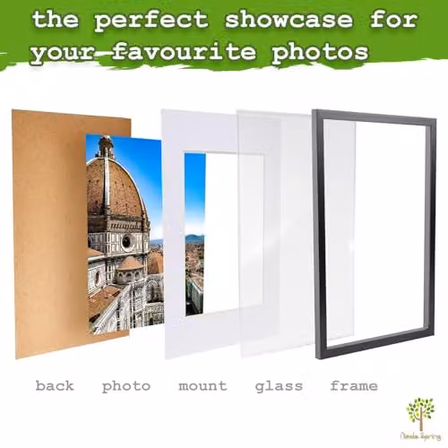 Nicola Spring A3 Single Picture Frame in Black with White A4 Mount and Acrylic Glass – 4