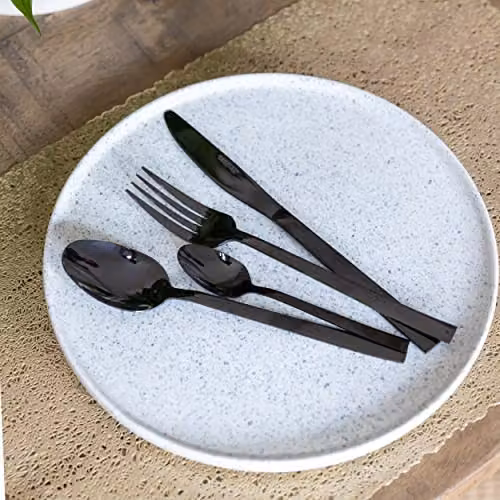 Mikasa Ciara Diseno 16 Piece Stainless Steel Cutlery Set in Black and Gold with Case – 3