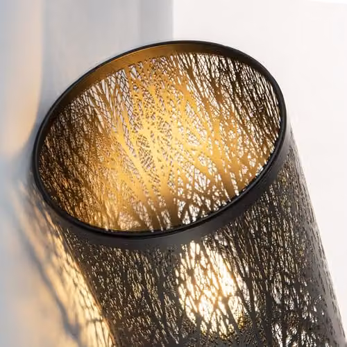 Happy Homewares Metal Forest Design Table Lamp in Black, H 30 cm x W 13 cm x D 13 cm – 3