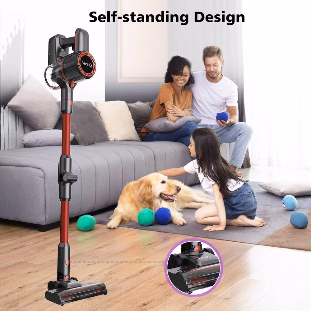 VacniQ Cordless Bagless Stick Vacuum Cleaner in Red, Height: 100 cm – 3