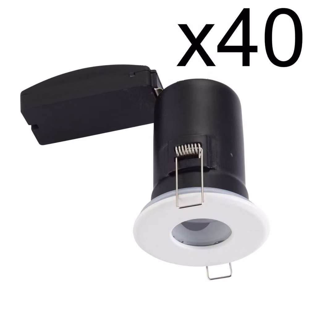 First Choice Lighting Set of 40 White IP65 Dimmable Recessed Bathroom Downlights – 2