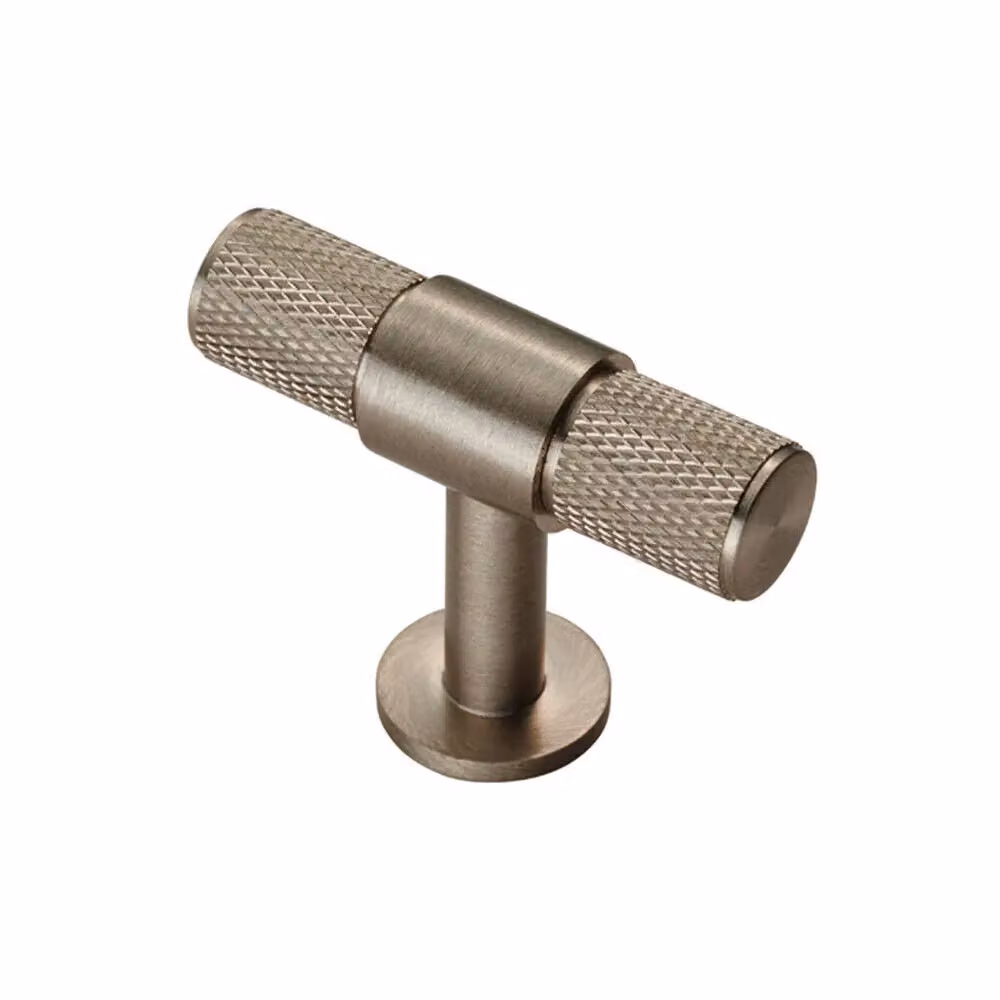 Loops 4-Pack Knurled T-Shape Cupboard Pull Handles in Brushed Satin Nickel, W/D/H: 50 x 13 mm – 2