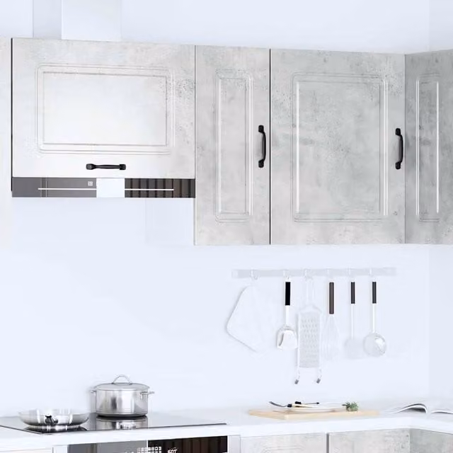 Berkfield Home Kalmar Kitchen Wall Cabinet in Concrete Grey Engineered Wood W/D/H: 60 x 30 x 31 cm