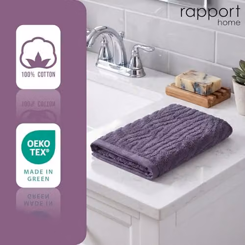 Rapport Home Safari 2-Pack Purple Cotton Hand Towels, W: 50 cm x H: 85 cm – 4