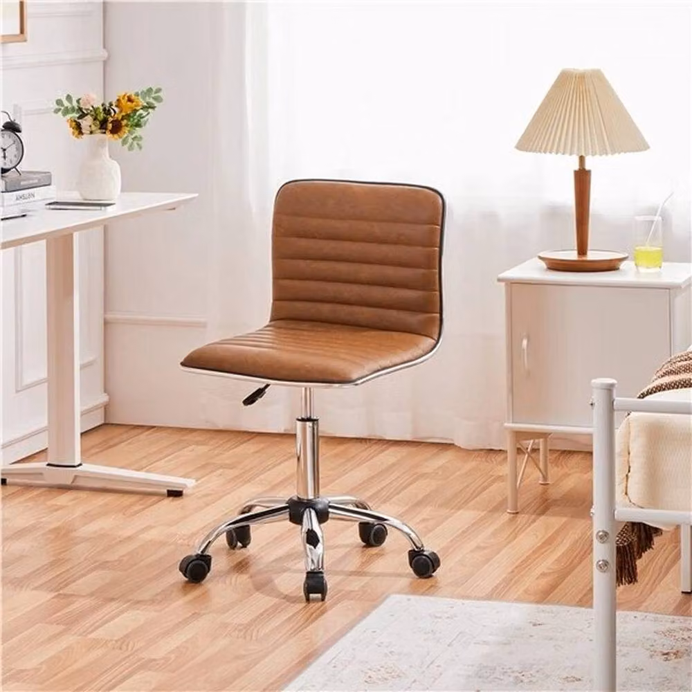 Kelvenix Brown Synthetic Leather Modern Task Chair for Home Office and Bedroom – 3