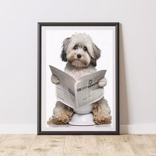60 Second Makeover Havanese On The Toilet Multicolour Paper Poster, A4