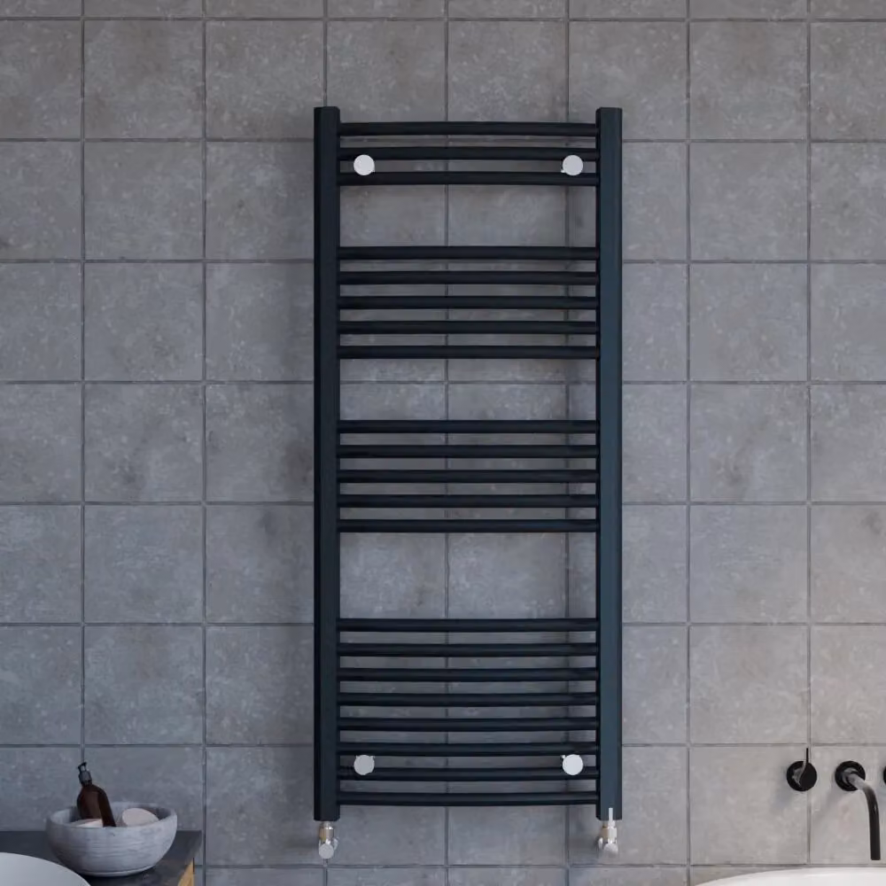 Balterley Heated Vertical Curved Towel Rail, Anthracite Grey, H: 115 cm, W: 50 cm – 2