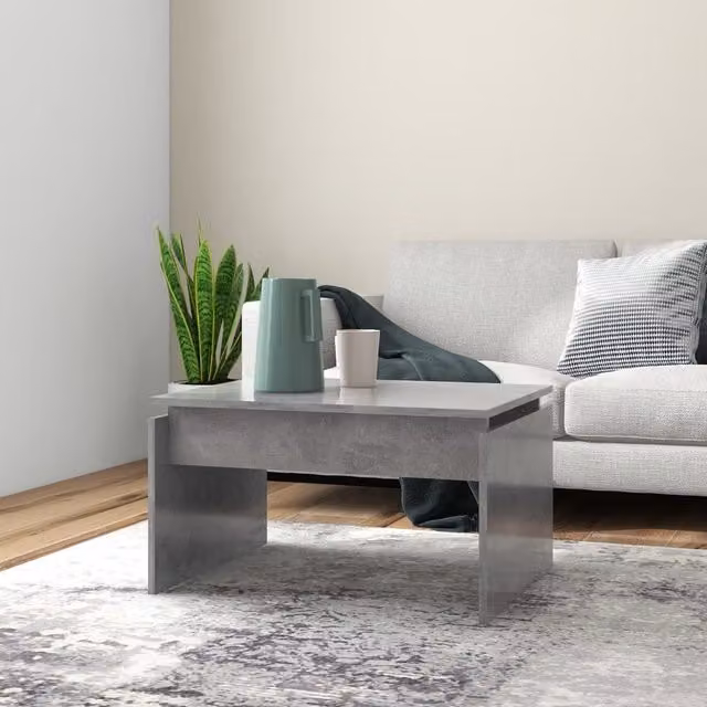 Berkfield Home Modern Rectangular Coffee Table in Concrete Grey, W: 68 cm, D: 50 cm, H: 38 cm