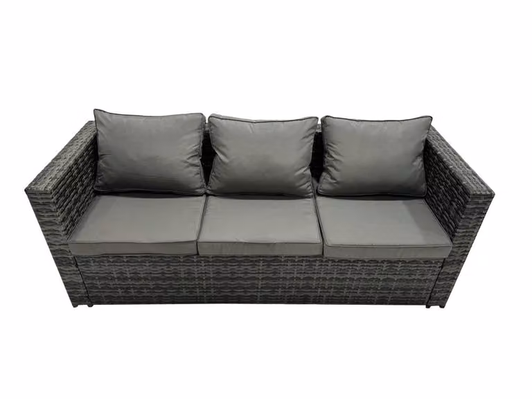 Fimous Modern Outdoor Rattan Garden Furniture Set with 2 Chairs in Dark Grey Anthracite
