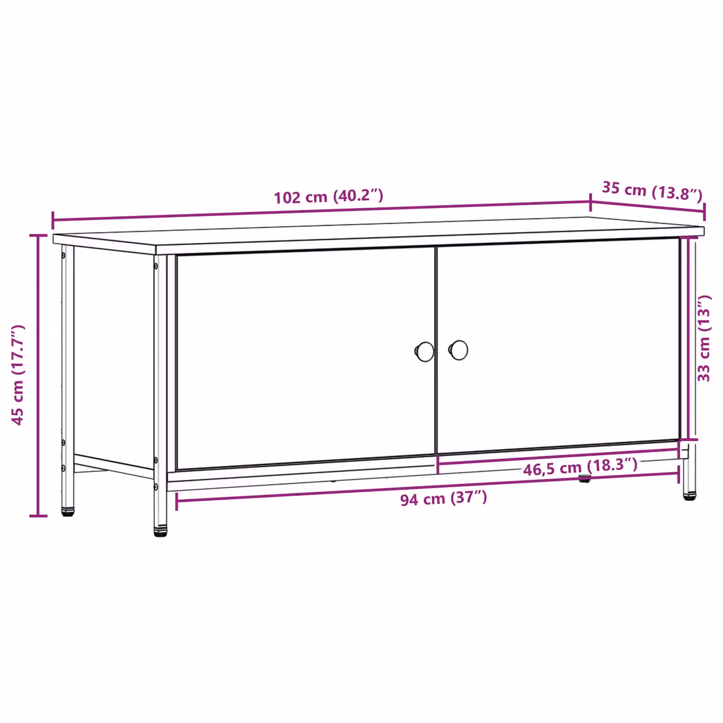 Berkfield Home Black Oak TV Stand in Black, W/D/H: 102 x 35 x 45 cm – 6