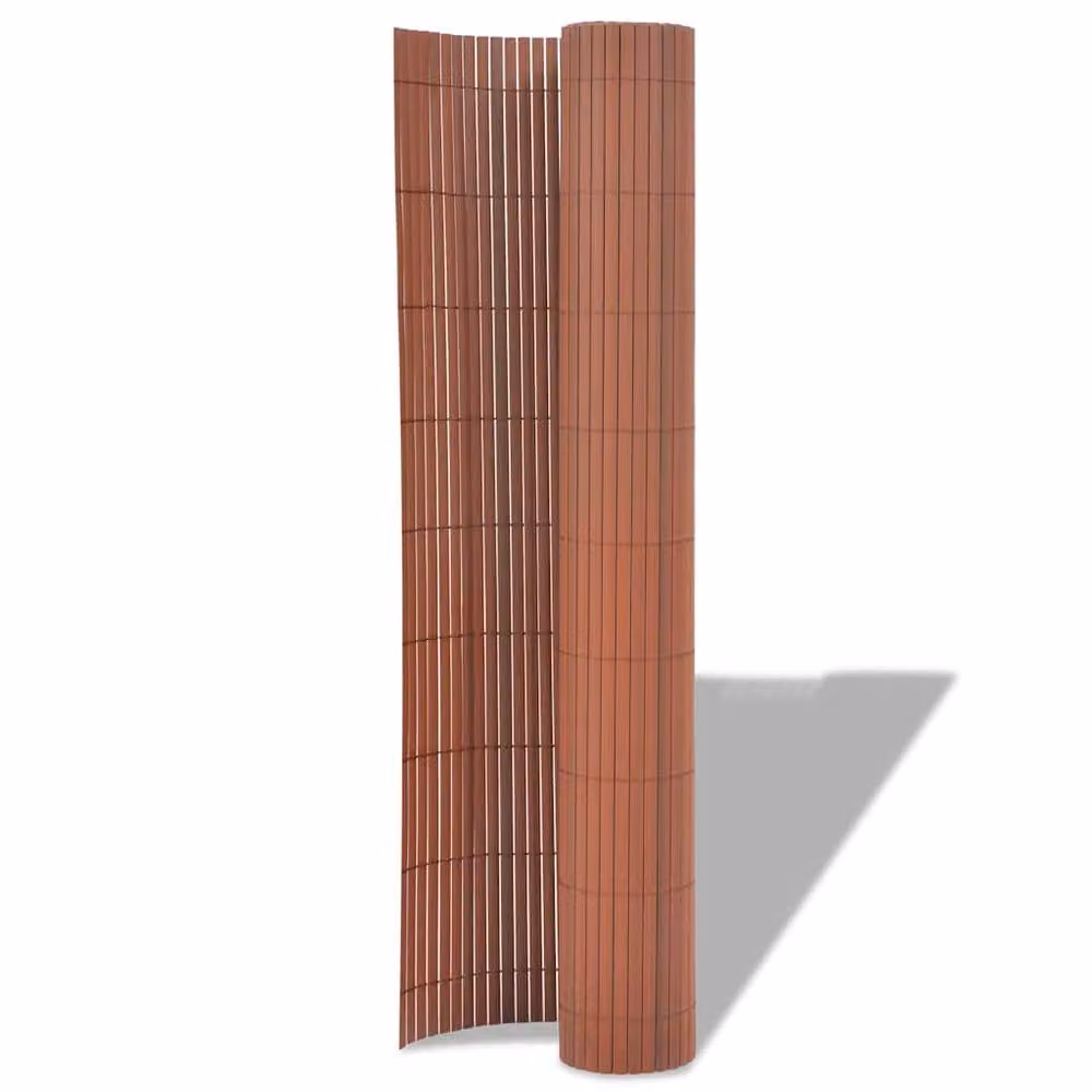 Berkfield Home Durable Double-Sided PVC Garden Fence Strip, Brown, W: 90 cm, L: 300 cm – 3