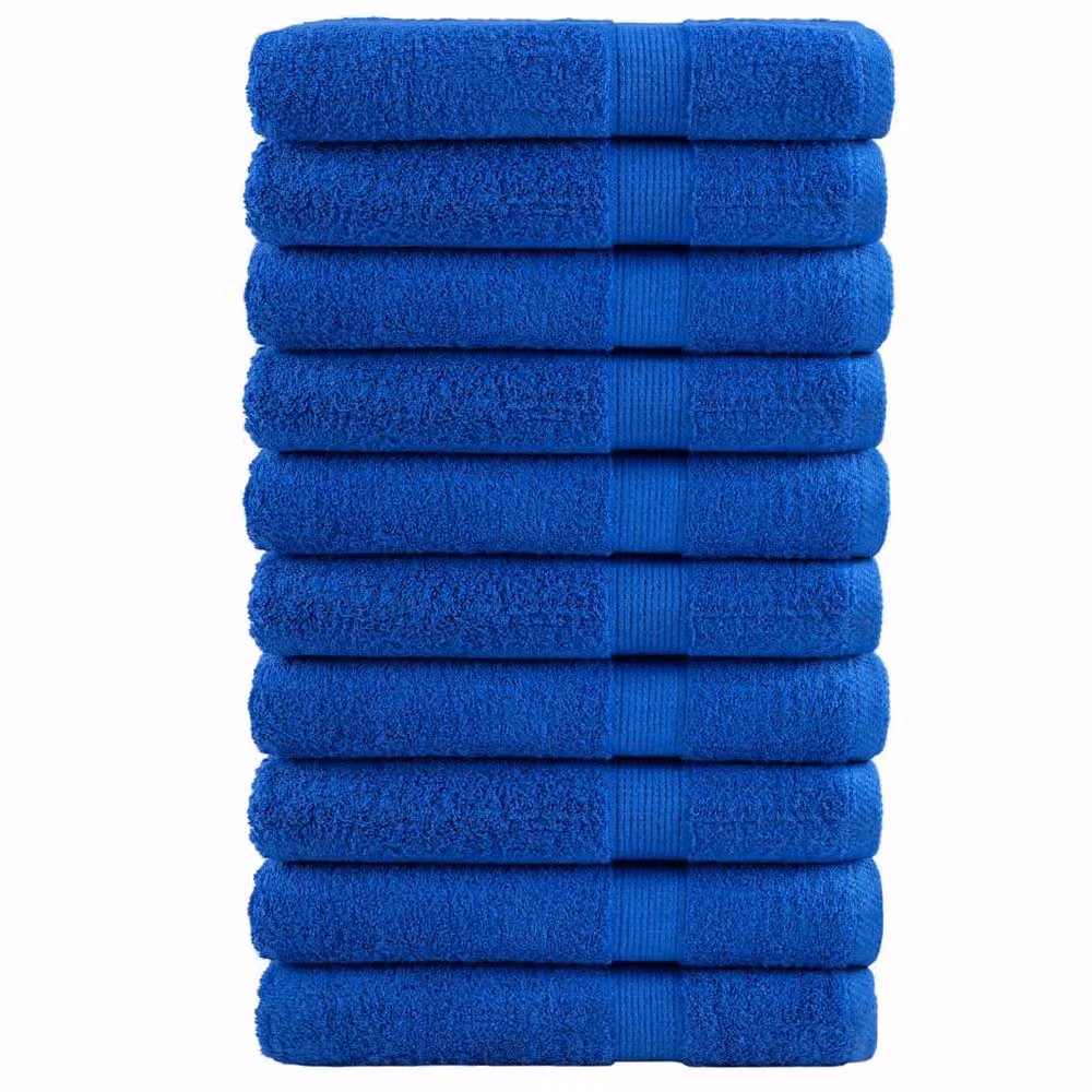 Berkfield Home SOLUND Premium Cotton Terry Towels, 10 Pack, Blue, W: 100 cm, L: 200 cm, 600gsm – 2