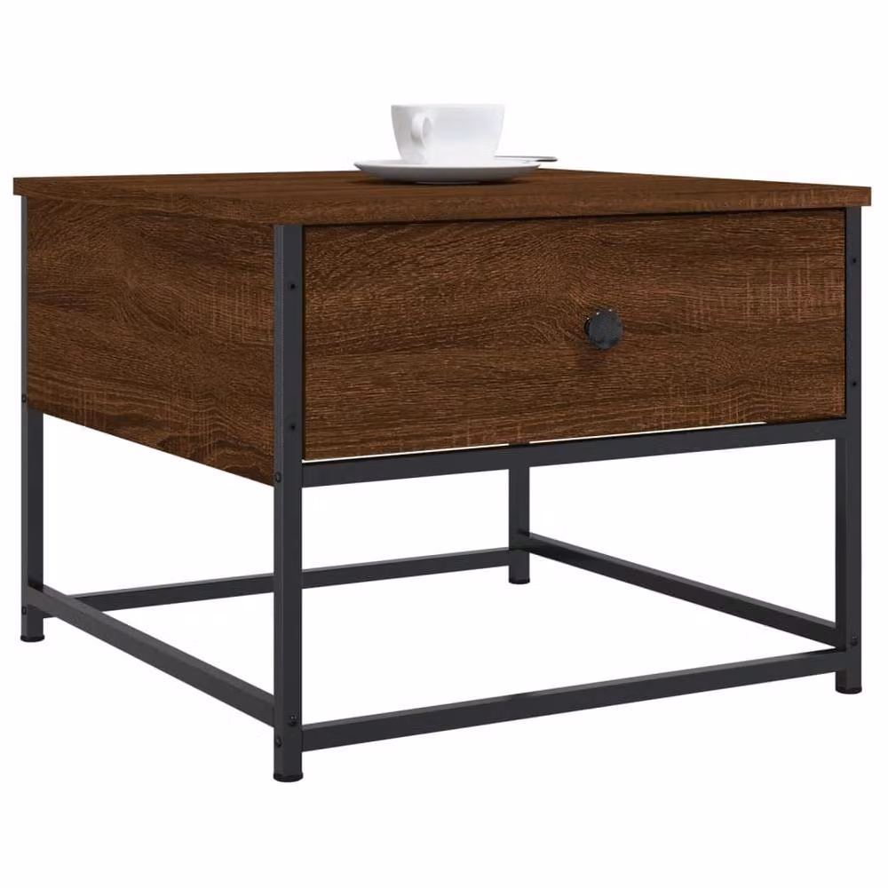 Berkfield Home Brown Oak Coffee Table, W/D/H: 51 x 51 x 40 cm – 3