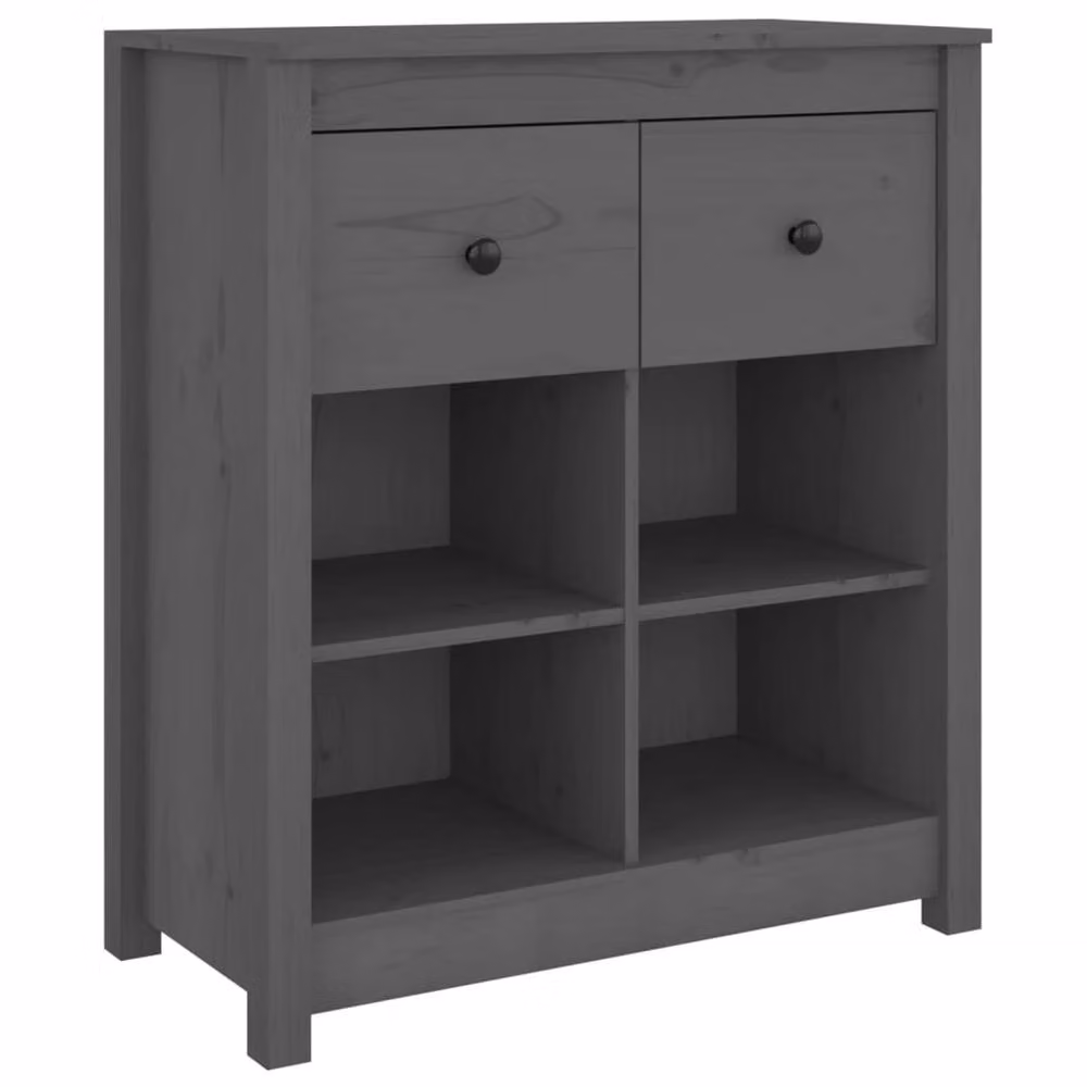 Berkfield Home Grey Solid Wood Pine Sideboard W/D/H: 70 x 35 x 80 cm – 3