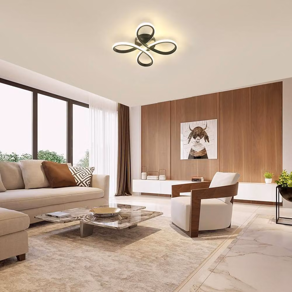 COMELY 30W Flower Shaped LED Ceiling Light in Black, 4500K – 2