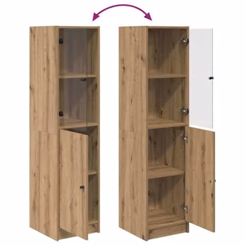 vidaXL Artisan Oak Highboard in Brown, Modern Dining Room and Kitchen Storage Unit, W/D/H: 35 x 37 x 142 cm – 3