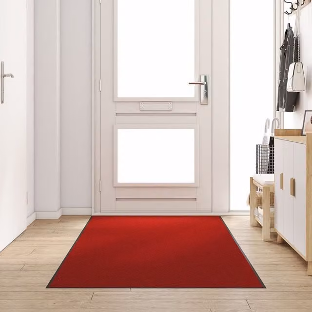 Berkfield Home Red Washable Non-Slip Polyamide Doormat W/D/H: 120 x 250 cm – 1