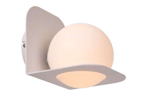 Lucide Davy White Glass Wall Light for Bathroom, IP44, G9 Dimmable
