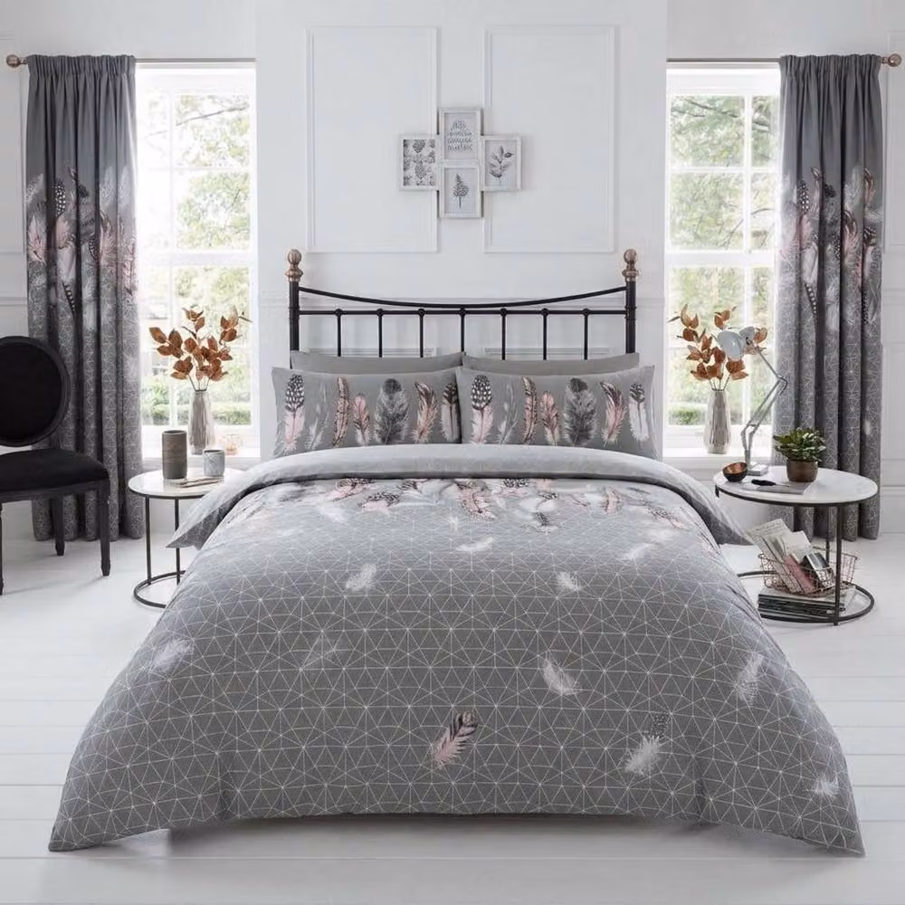 Smart Living Grey Dotted Polycotton Duvet Cover and Pillowcase Set – 2