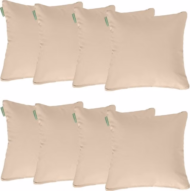 Gardenista Set of 8 Square Outdoor Scatter Cushions in Sand Beige