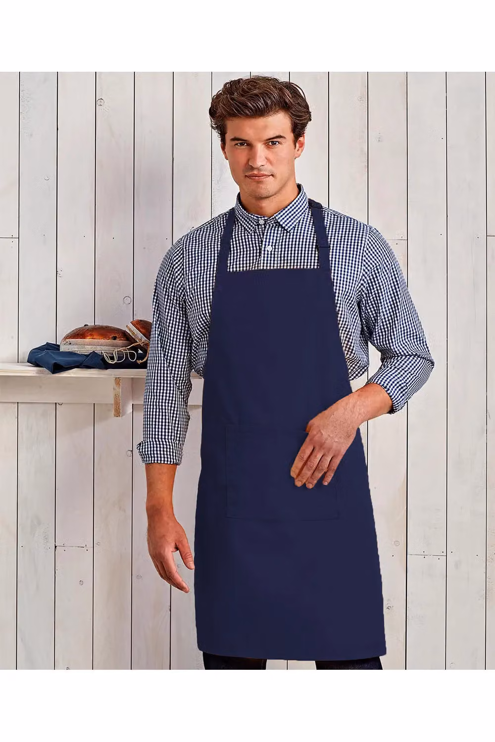 Premier Women's Bip Apron with Pocket in Blue – 2