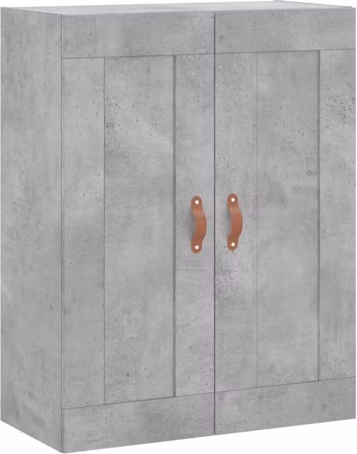 Berkfield Home Wall Mounted Cabinet in Concrete Grey, W/D/H: 69.5 x 34 x 90 cm