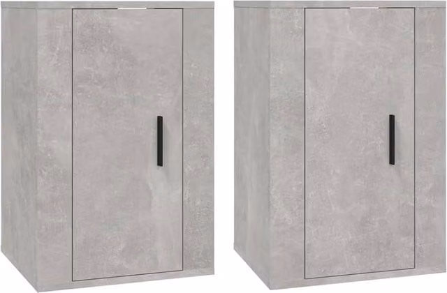 Berkfield Home Set of 2 Wall Mounted TV Cabinets in Concrete Grey, W/D/H: 40 x 34.5 x 60 cm – 1