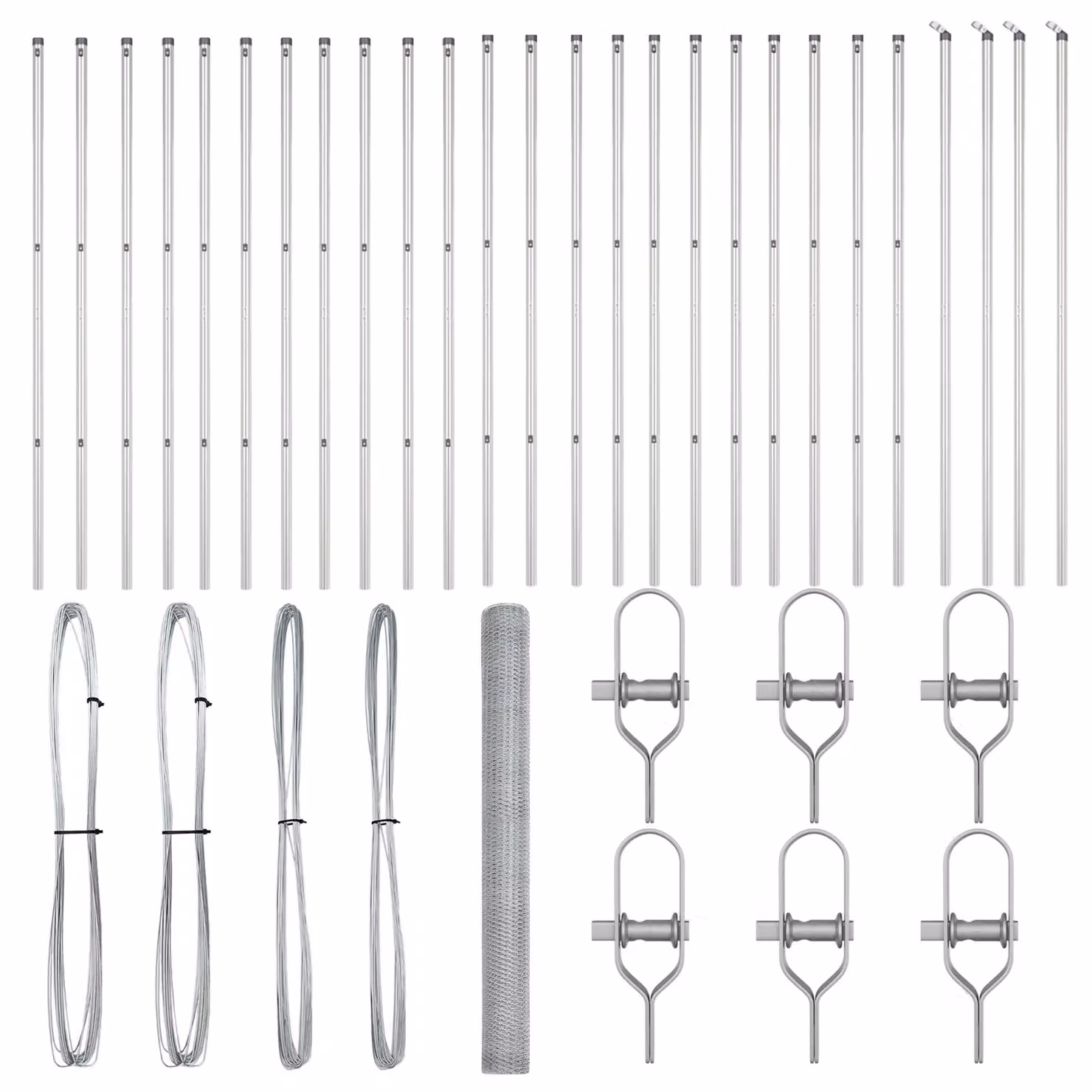 Berkfield Home Hexagon Fence in Silver Galvanised Steel, H: 160 cm x W: 50 m – 2