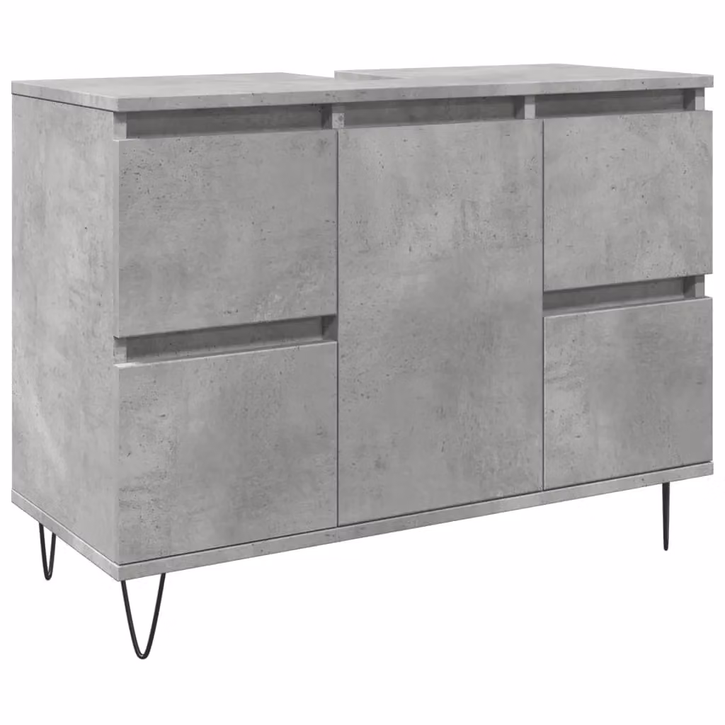 Berkfield Home Industrial Bathroom Cabinet in Concrete Grey, W/D/H: 80 x 33 x 60 cm – 2