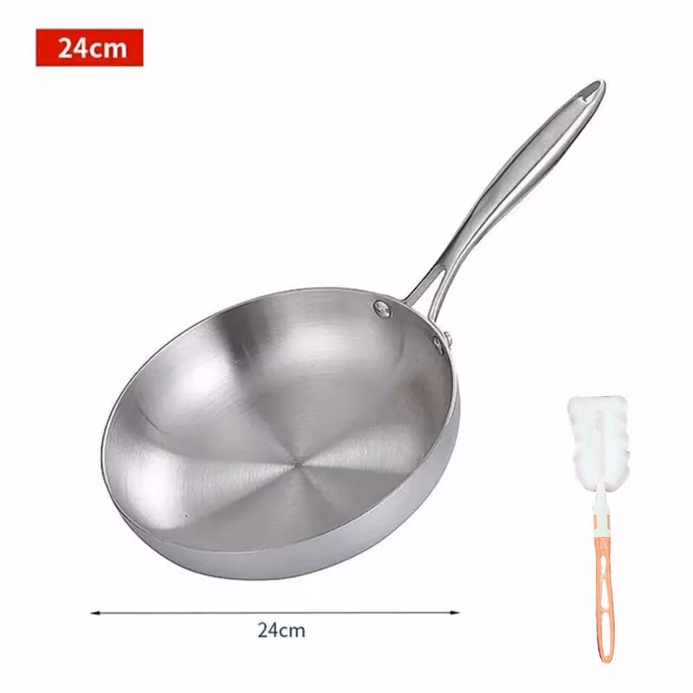 Ventryn 316 Stainless Steel Uncoated Frying Pan in Silver – 2