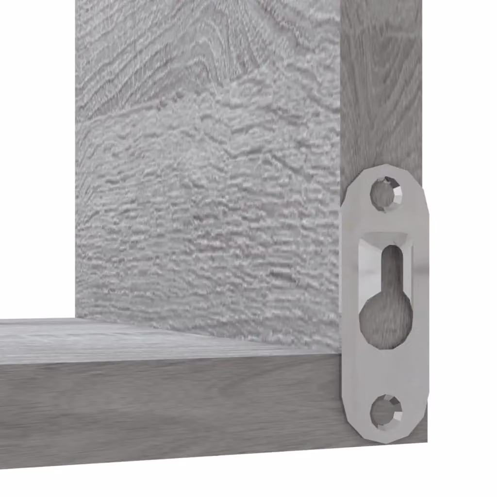Berkfield Home Set of 2 Grey Sonoma Wall Mounted Corner Shelves, W/D/H: 40 x 40 x 50 cm – 2
