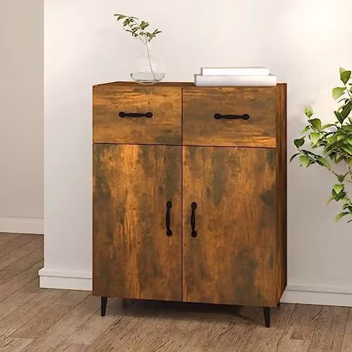 vidaXL Smoked Oak Sideboard in Brown, W/D/H: 69.5 x 34 x 90 cm – 2