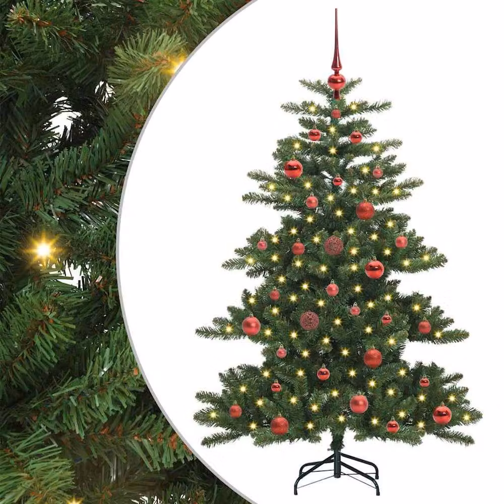 Berkfield Home Elegant Green Artificial Hinged Christmas Tree with 150 LEDs, Height: 150 cm – 3