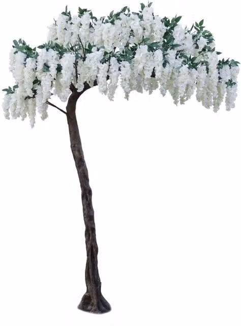 Cream Wisteria Tree 3.2m White Freestanding Artificial Tree