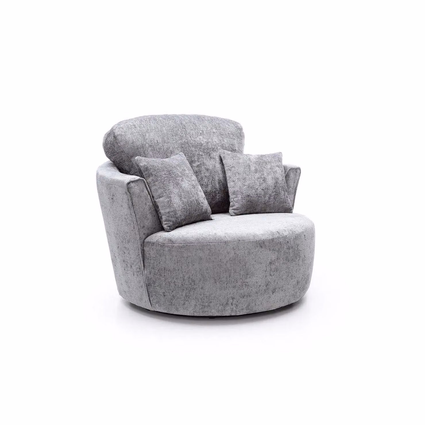 Abakus Direct Harriet Crushed Chenille Swivel Chair in Grey – 2