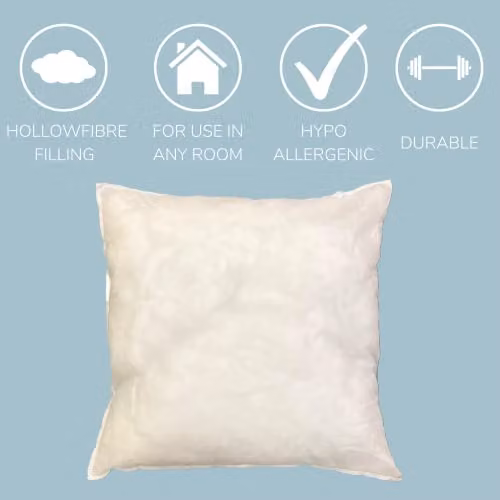 HomeSpace Direct White Hollowfibre Square Cushion Inner Pad, W/D/H: 56 x 56 x 56 cm – 2