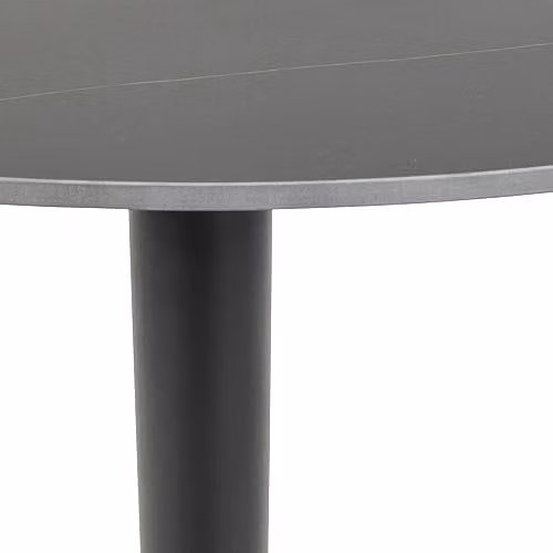 AC Design Furniture Modern Round Ceramic and Metal Side Table, Black, H: 45 cm, W: 60 cm, D: 60 cm – 3