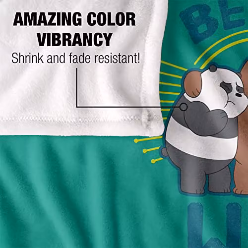 LOGOVISION We Bare Bears White Fluffy Fleece Throw Blanket W/D/H: 152 x 127 cm – 3