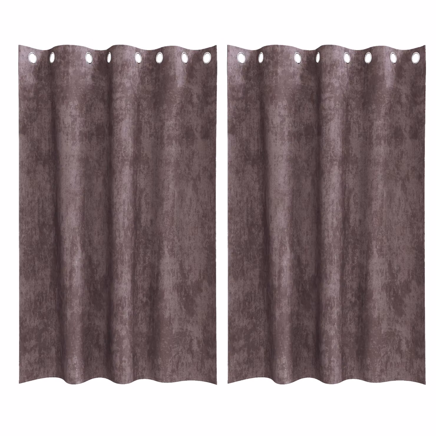 Berkfield Home Brown Velvet Eyelet Curtains, 2 Pack, H 175 cm x W 140 cm – 2