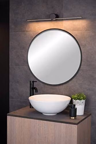 Lucide Mizar LED Bathroom Wall Light, Black, IP44, Warm White – 1