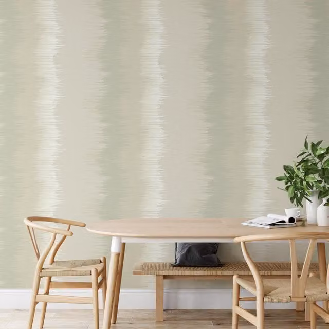 Wallquest Abstract Ombre Striped Scandinavian Wallpaper in Green