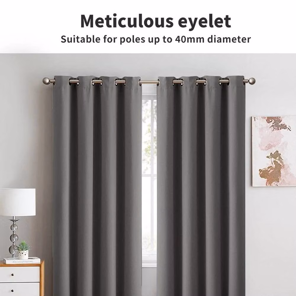 VOGREX Grey Thermal Blockout Eyelet Curtains, 2 Panels, W: 167 cm, H: 183 cm – 5