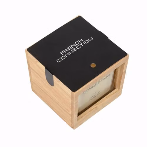 French Connection Orange Ginger Scented Candle with Brown Wooden Surround, 495g – 3