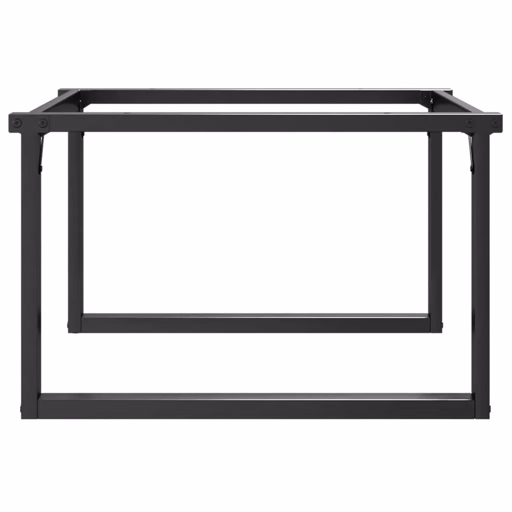 Berkfield Home O-Frame Coffee Table Legs in Black Steel, W/D/H: 70 x 60 x 43 cm – 2