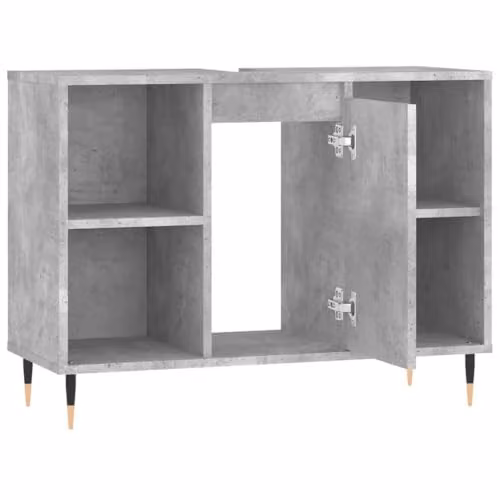 vidaXL Industrial Freestanding Bathroom Cabinet in Concrete Grey, W/D/H: 80 x 33 x 60 cm – 3
