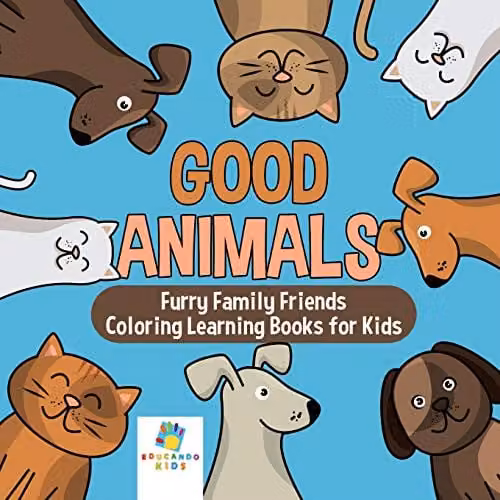 Educando Kids Good Animals Furry Family Friends Colouring and Learning Book for Children, Multicolour